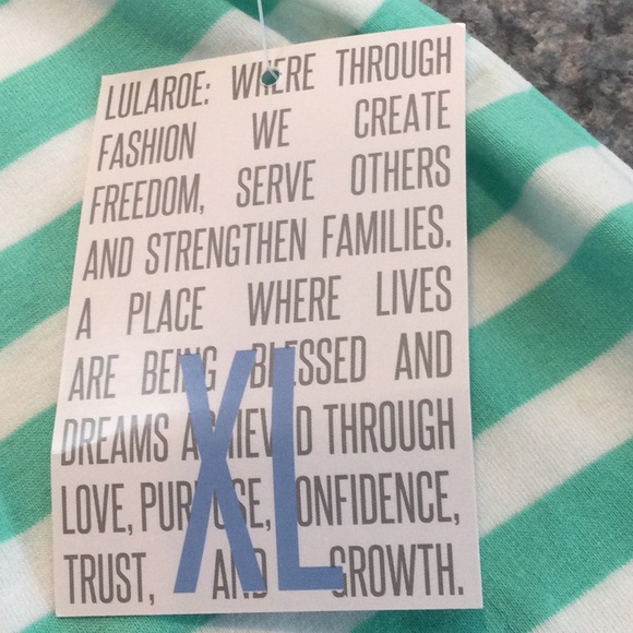 New! LuLaRoe women’s tee shirt size XL. Teal stripe. - Picture 7 of 7